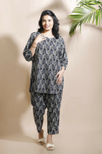 Thumbnail for Breathables Abstract Cotton Co-Ord Set – Black - Dista