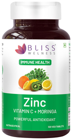 Thumbnail for bliss welness immune health zinc vitamin c moringa veg tablet