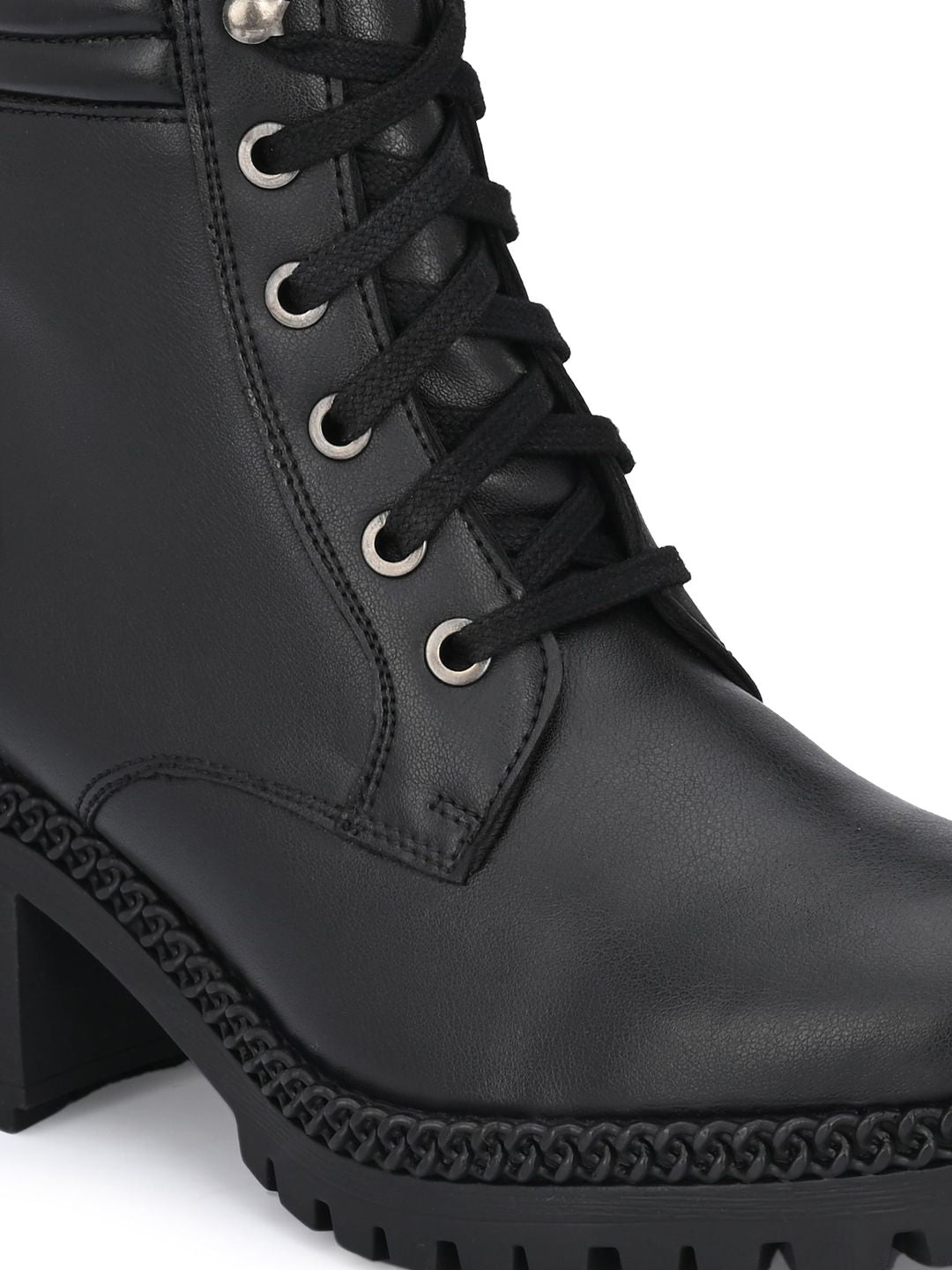 Delize Black High-Top Block Heeled Boots