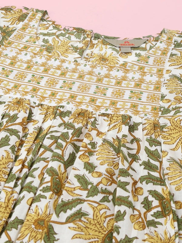 Anouk Women Ethnic Motifs Embroidered Empire Pure Cotton Kurta with Trousers & With Dupatta