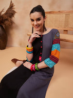 Thumbnail for Anouk Ethnic Motifs Printed Round Neck Straight Kurta