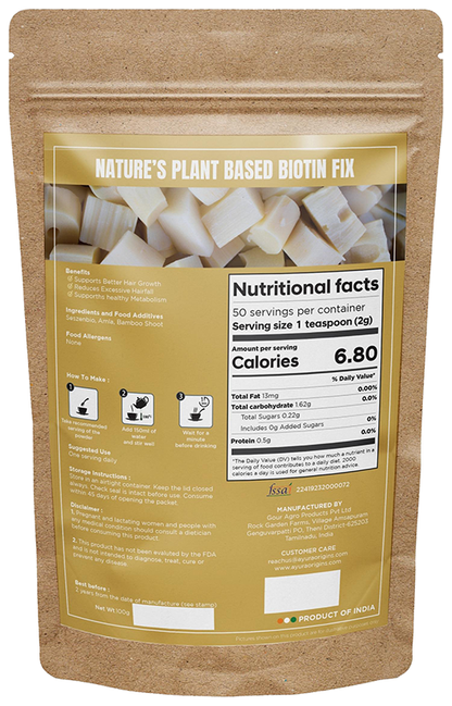 Ayura Origins Nature's Plant Based Biotin Fix Powder - Distacart