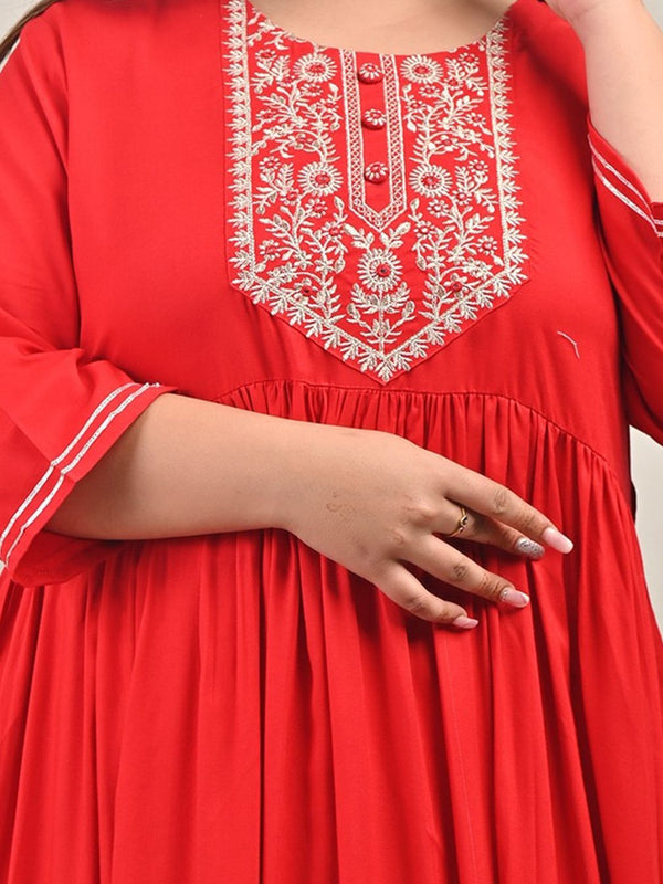 Swasti Embroidered Floral Maxi Ethnic Dress