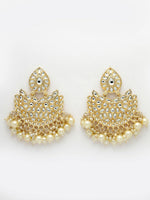 Thumbnail for NVR Women Gold-Plated Kundan Chandbali Earrings - Distacart