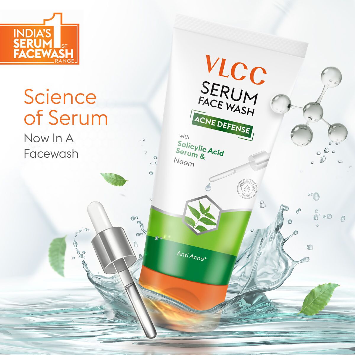 VLCC Acne Defense Serum Face Wash with Salicylic Acid Serum & Neem - Distacart