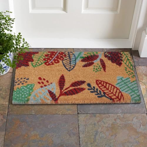 HOKIPO Large Printed Coir Doormats for Entrance Main Door Mat - Dista