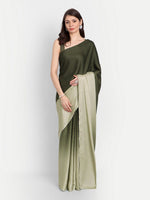 Thumbnail for kasee Green Colourblocked Satin Saree - Distacart