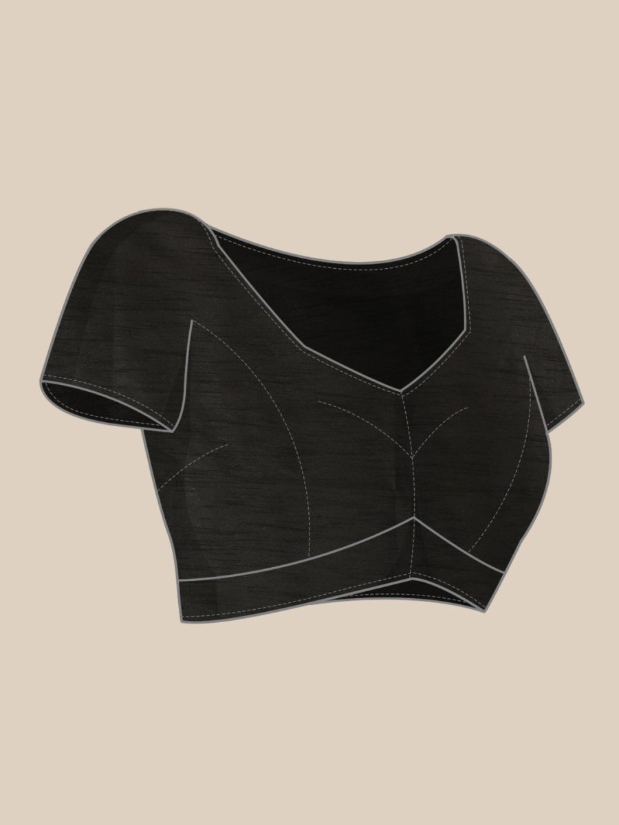 Anouk Black Stone Detail Border Saree - Distacart