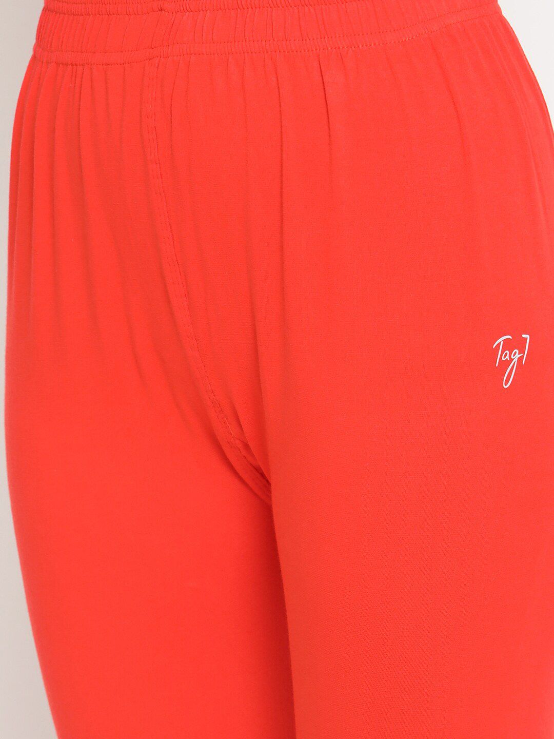 TAG 7 Women Orange & Brown Solid Ankle-Length Leggings Pack Of 2 - Distacart