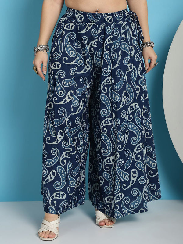 TAG 7 Women Paisley Printed Flared Palazzos