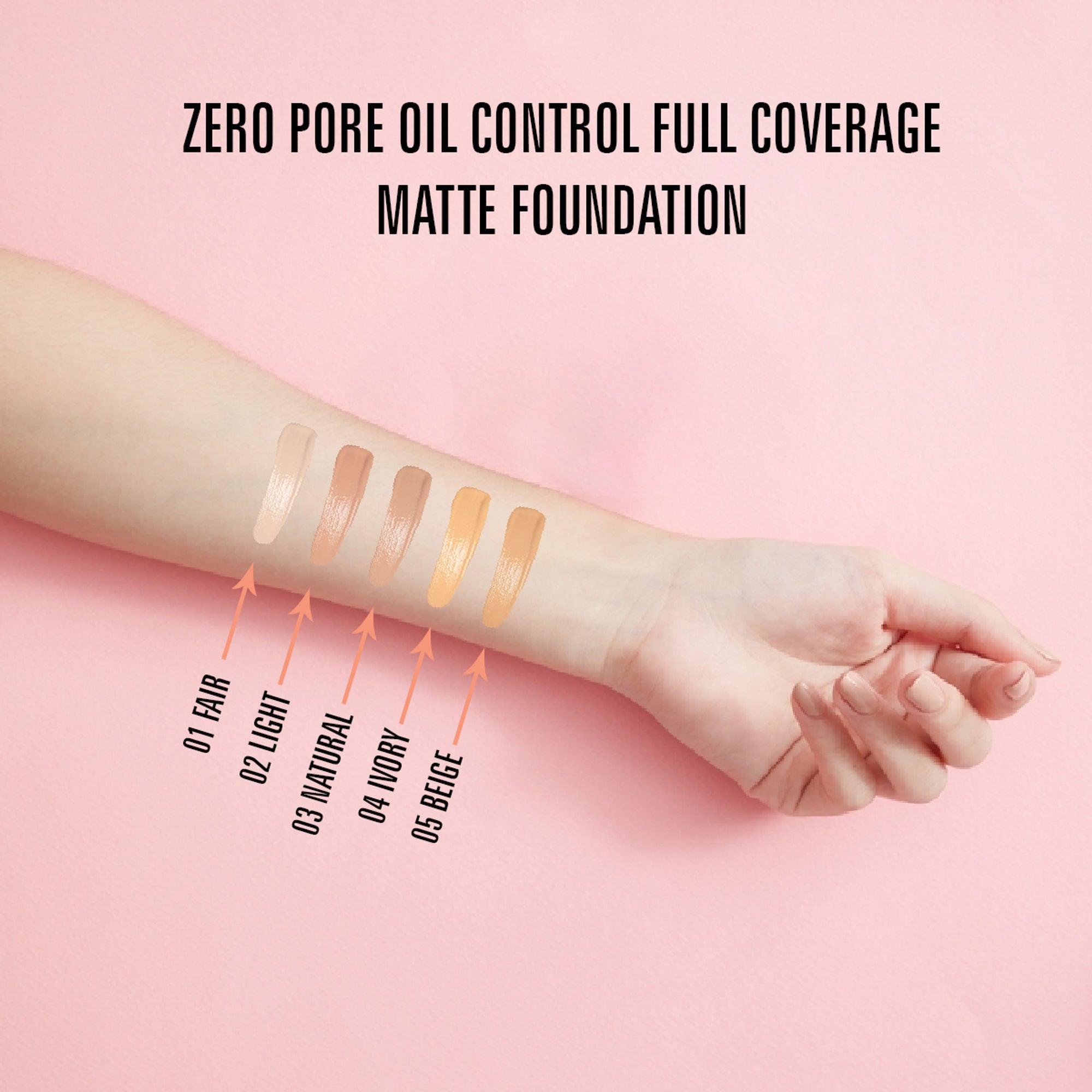 Matt Look Zero Pore Oil Control Full Coverage Matte Foundation - Beige