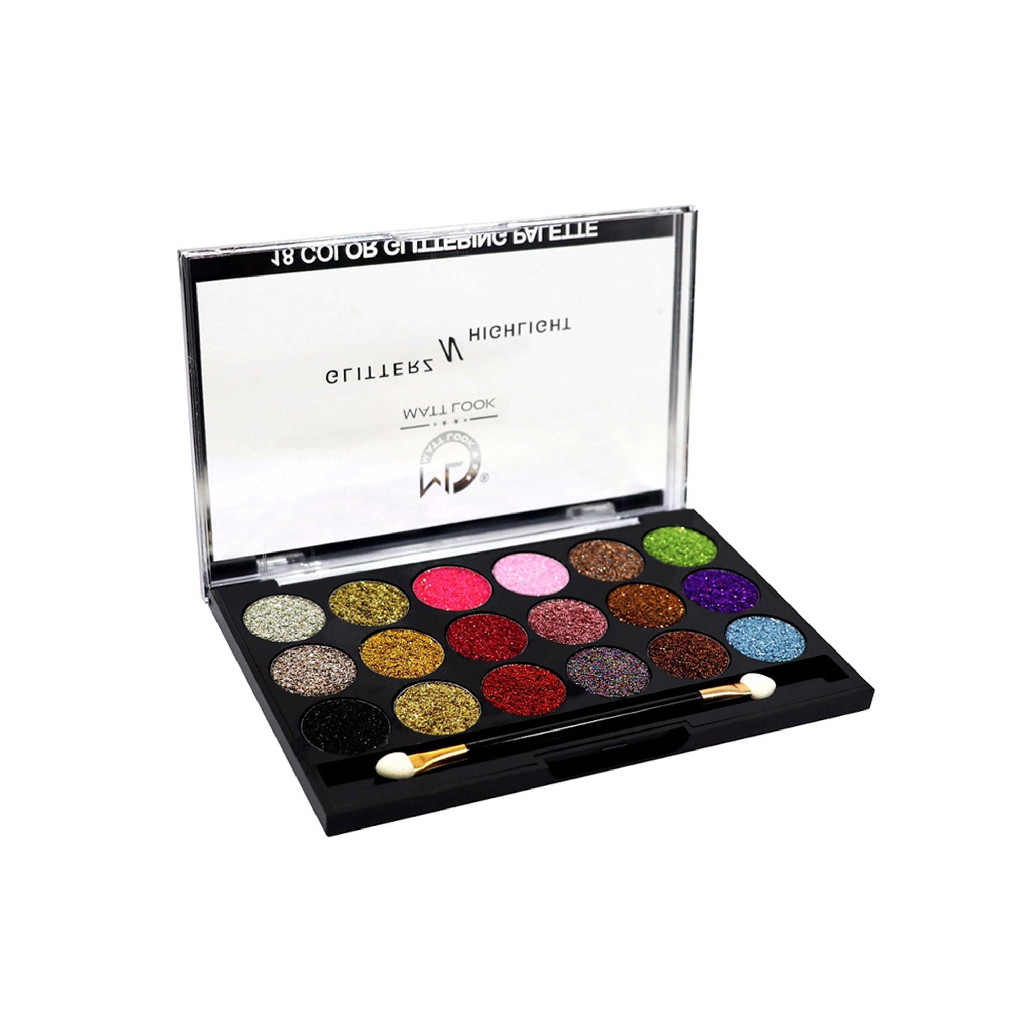 Matt Look Glitterz N Highlight 18 Color Glittering Eyeshadow Palette - Limited