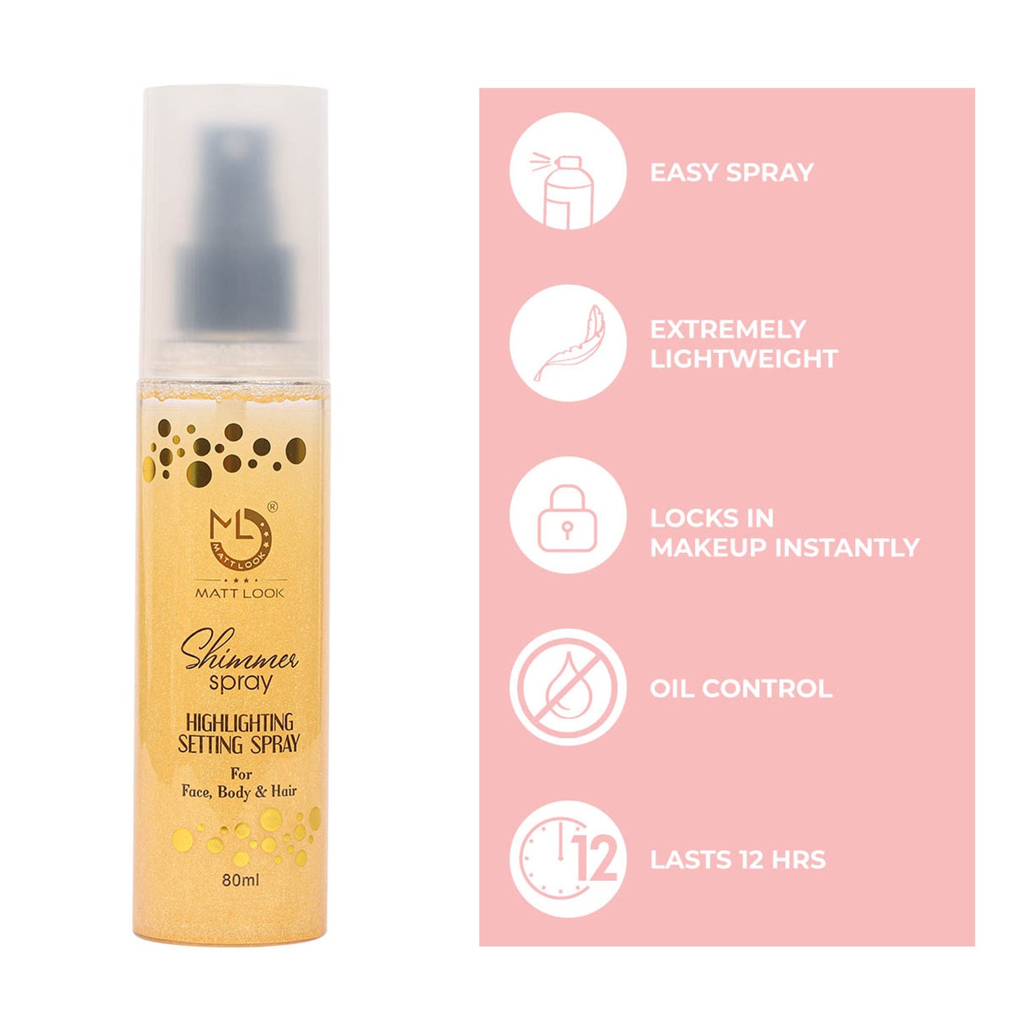 Matt Look Shimmer Highlighting Setting Spray - Gold 001 - Distacart