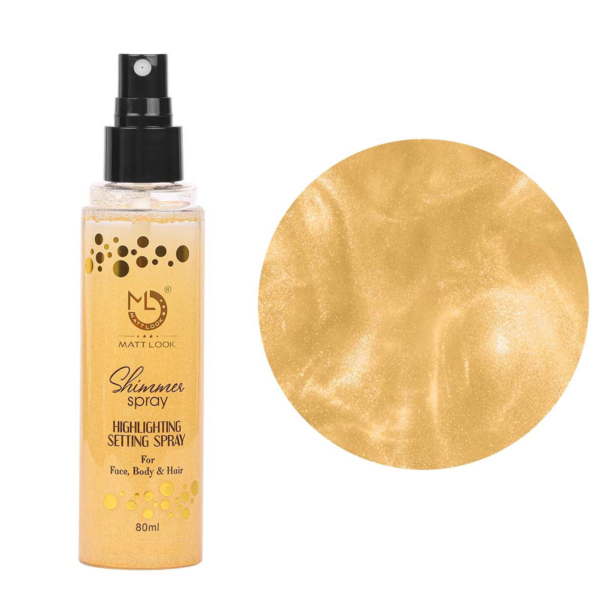 Matt Look Shimmer Highlighting Setting Spray - Gold 001 - Distacart
