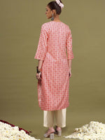 Thumbnail for Indo Era Geometric Printed Mirror Work Straight Kurta