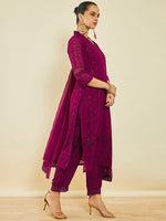 Thumbnail for Soch Paisley Embroidered Sequinned Kurta With Trousers & Dupatta - Distacart