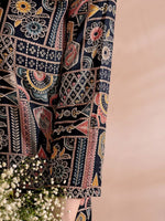 Thumbnail for Anouk Black Ethnic Motifs Printed Mandarin Collar Kurta