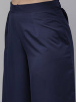 Thumbnail for Anouk Women Navy Blue Printed Kurta with Palazzos - Distacart