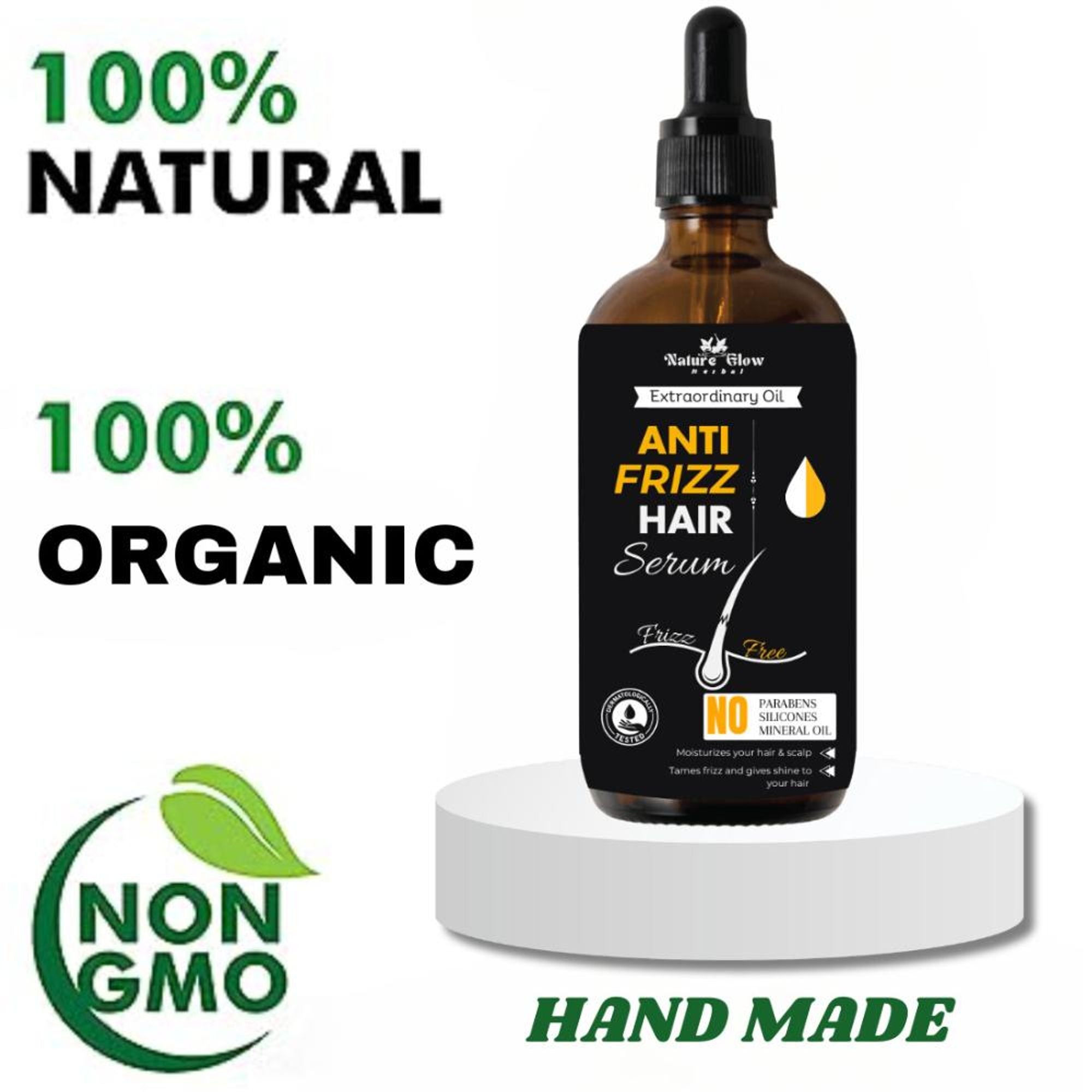 Nature Glow Herbal Anti Frizz Hair Serum - Distacart