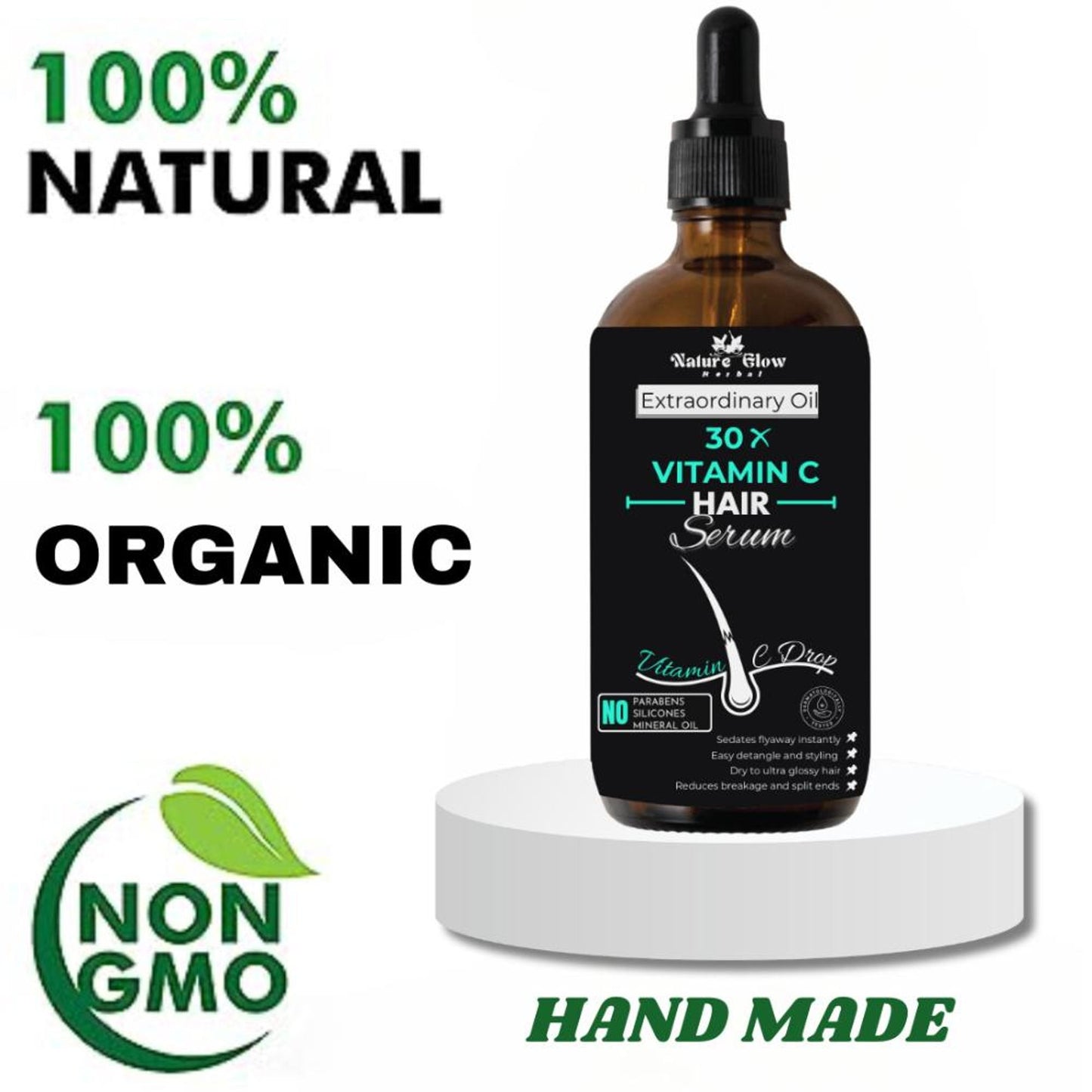 Nature Glow Herbal 30X Vitamin C Drop Hair Serum - Distacart