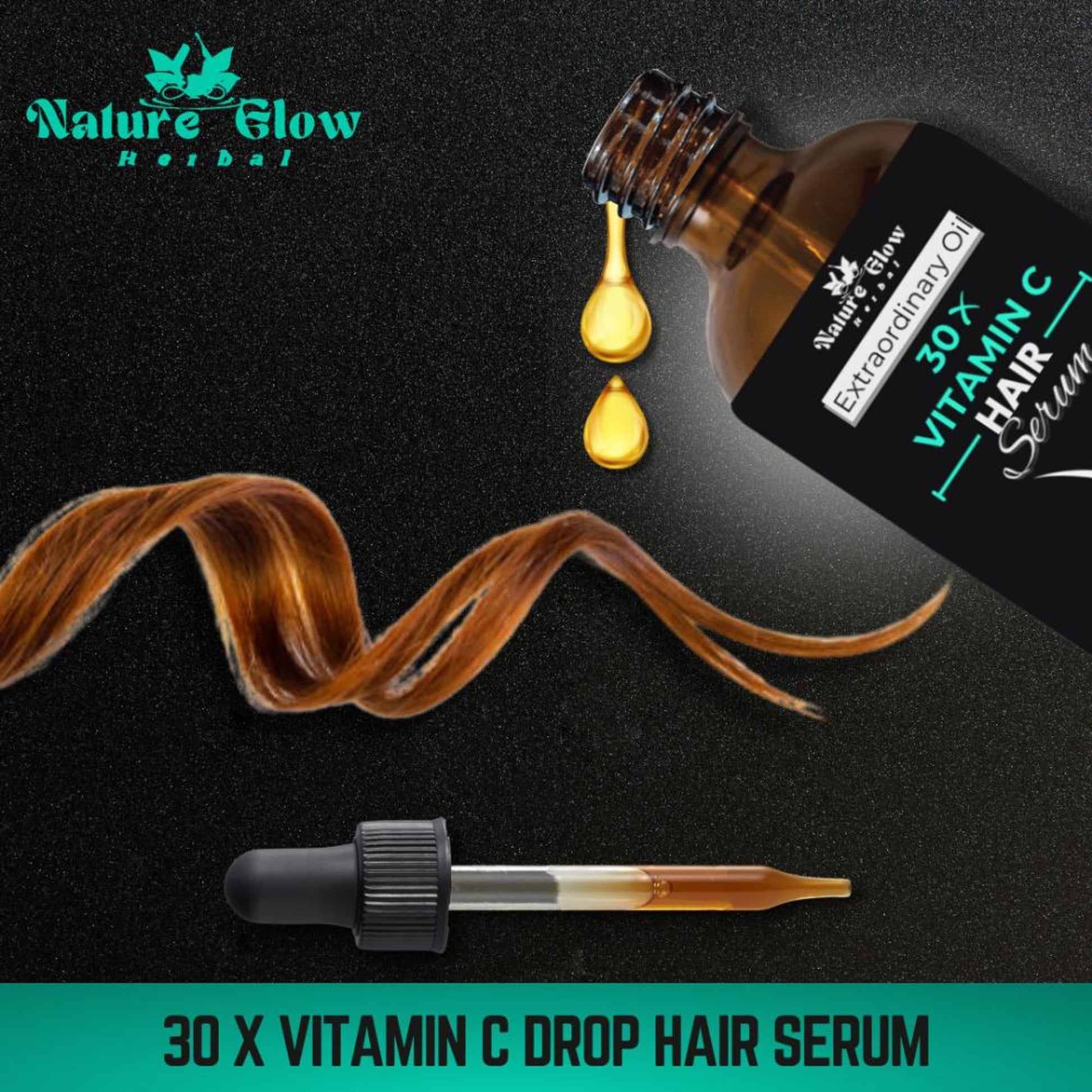 Nature Glow Herbal 30X Vitamin C Drop Hair Serum - Distacart