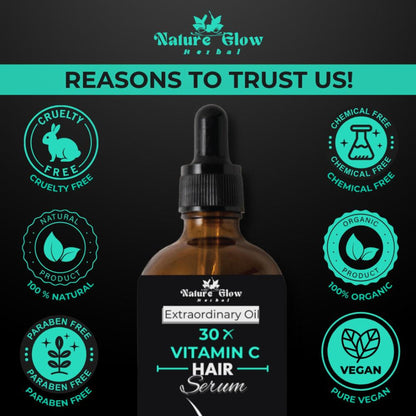 Nature Glow Herbal 30X Vitamin C Drop Hair Serum - Distacart