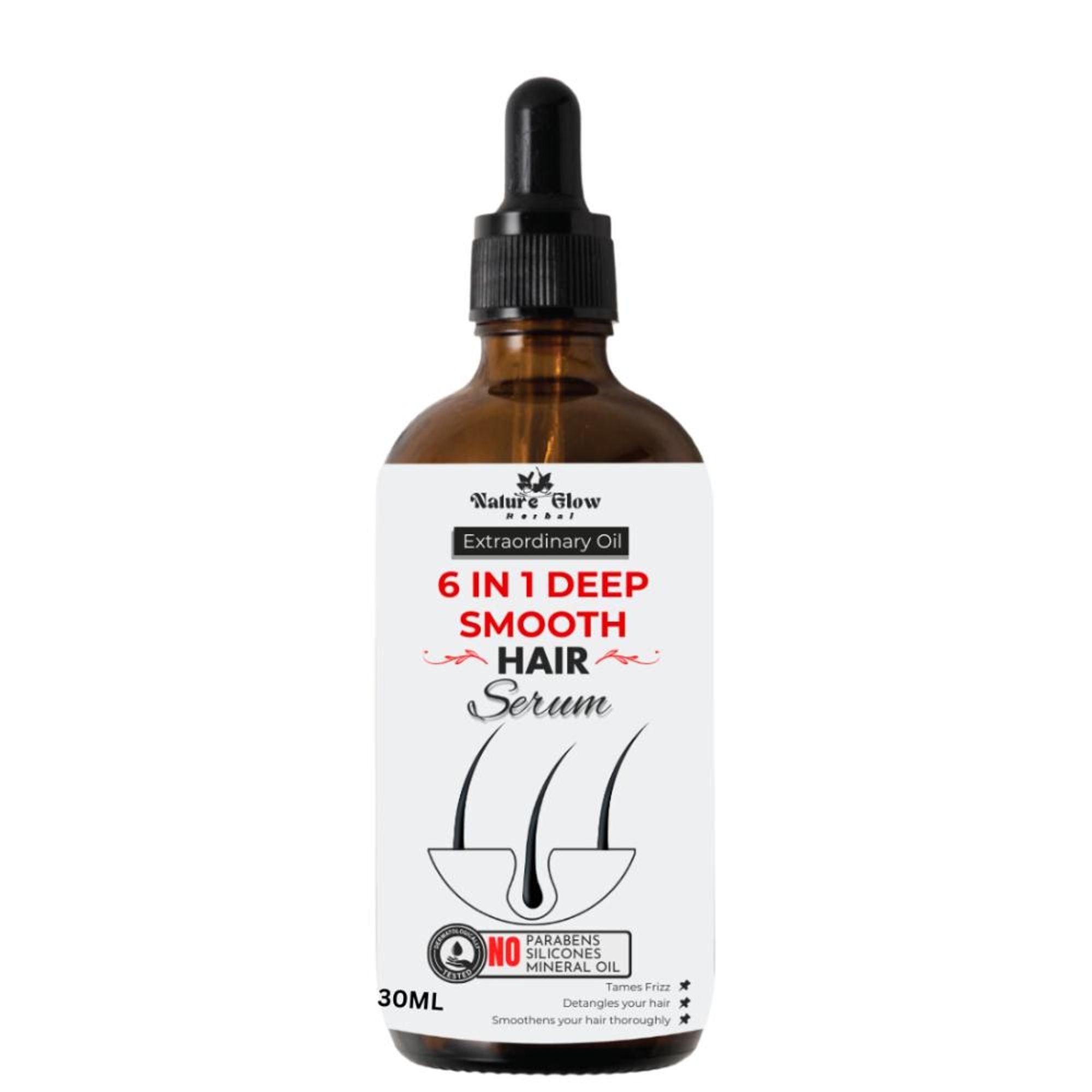 Nature Glow Herbal 6-In-1 Deep Smooth Hair Serum - Distacart