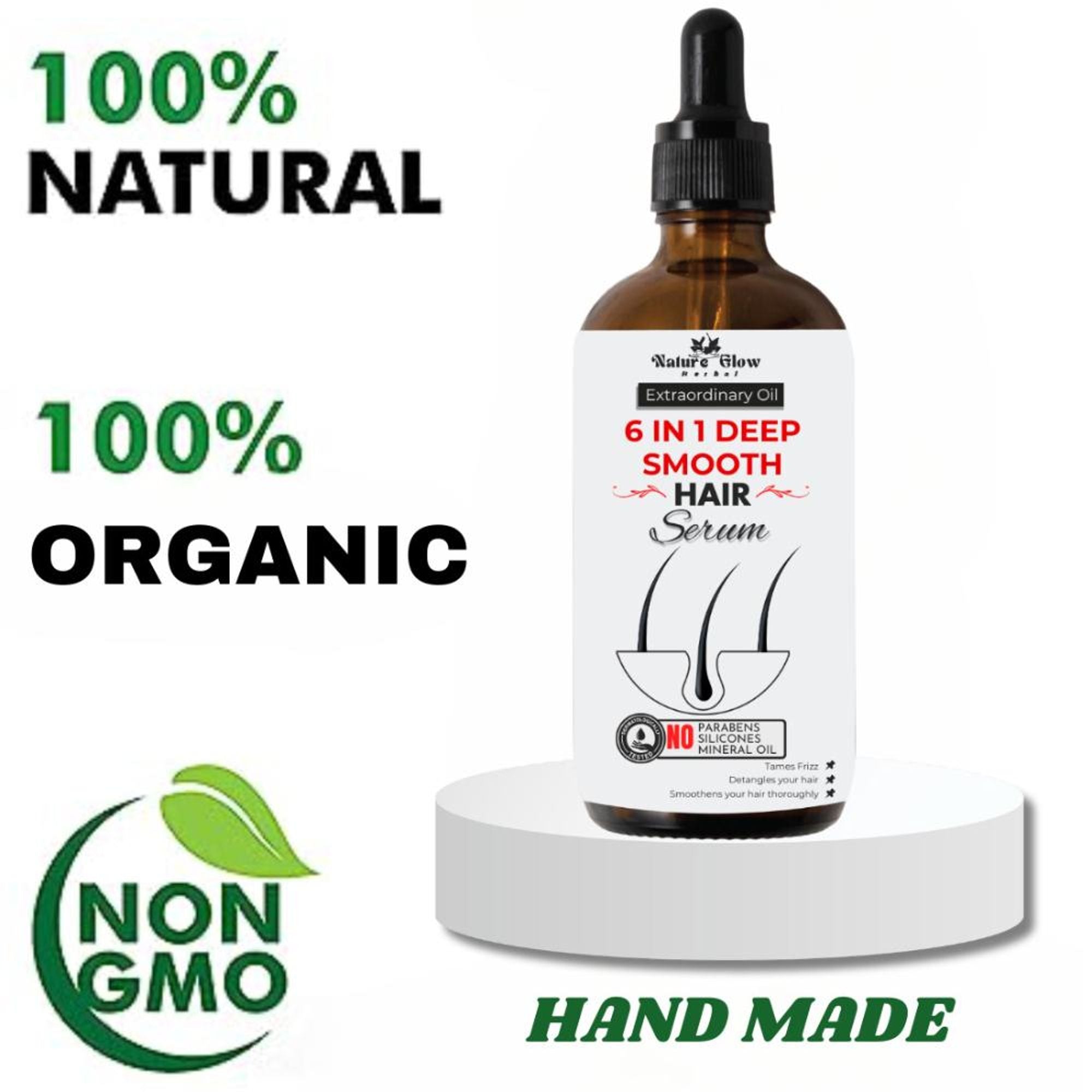 Nature Glow Herbal 6-In-1 Deep Smooth Hair Serum - Distacart