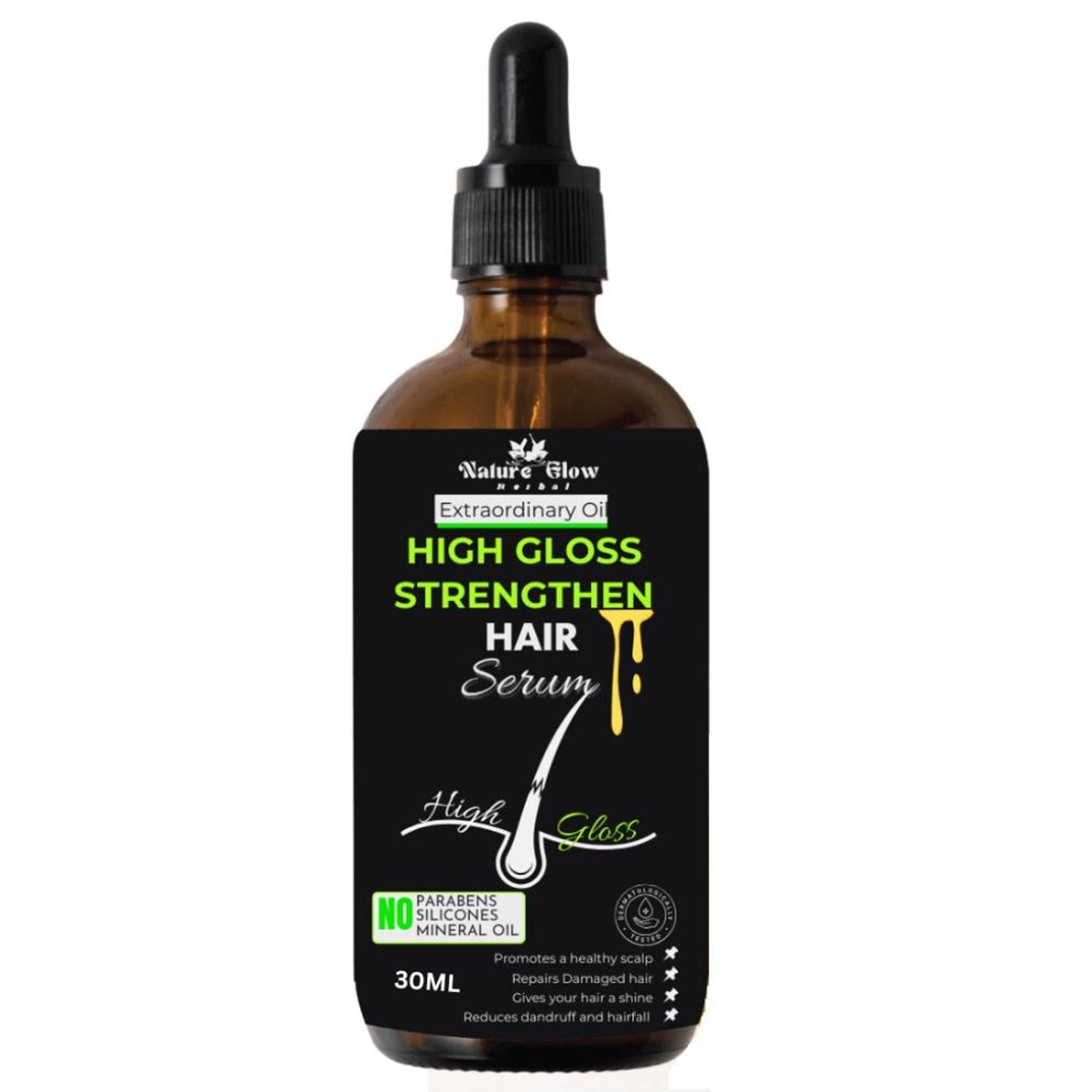 Nature Glow Herbal High Gloss Strengthen Hair Serum - Distacart