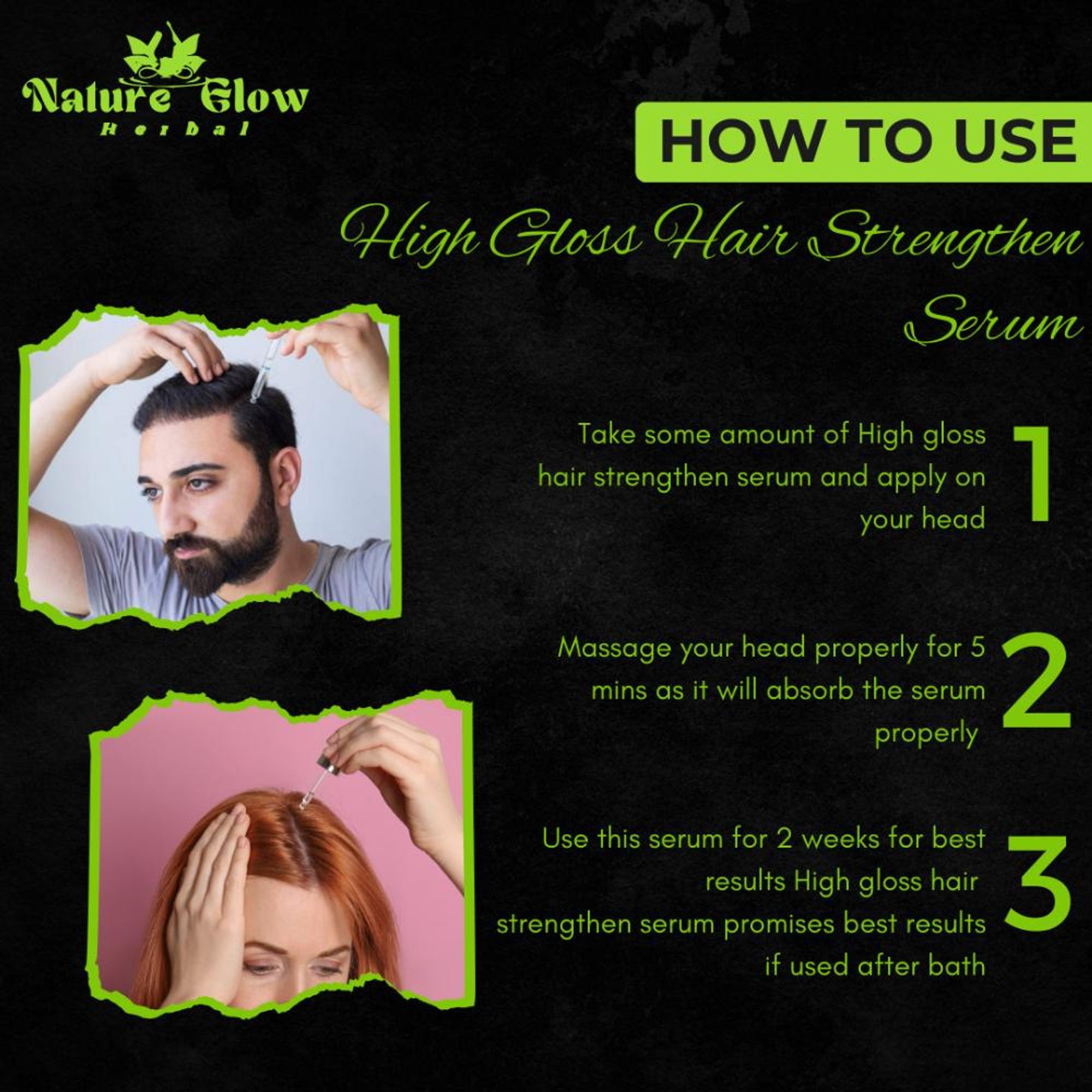 Nature Glow Herbal High Gloss Strengthen Hair Serum - Distacart