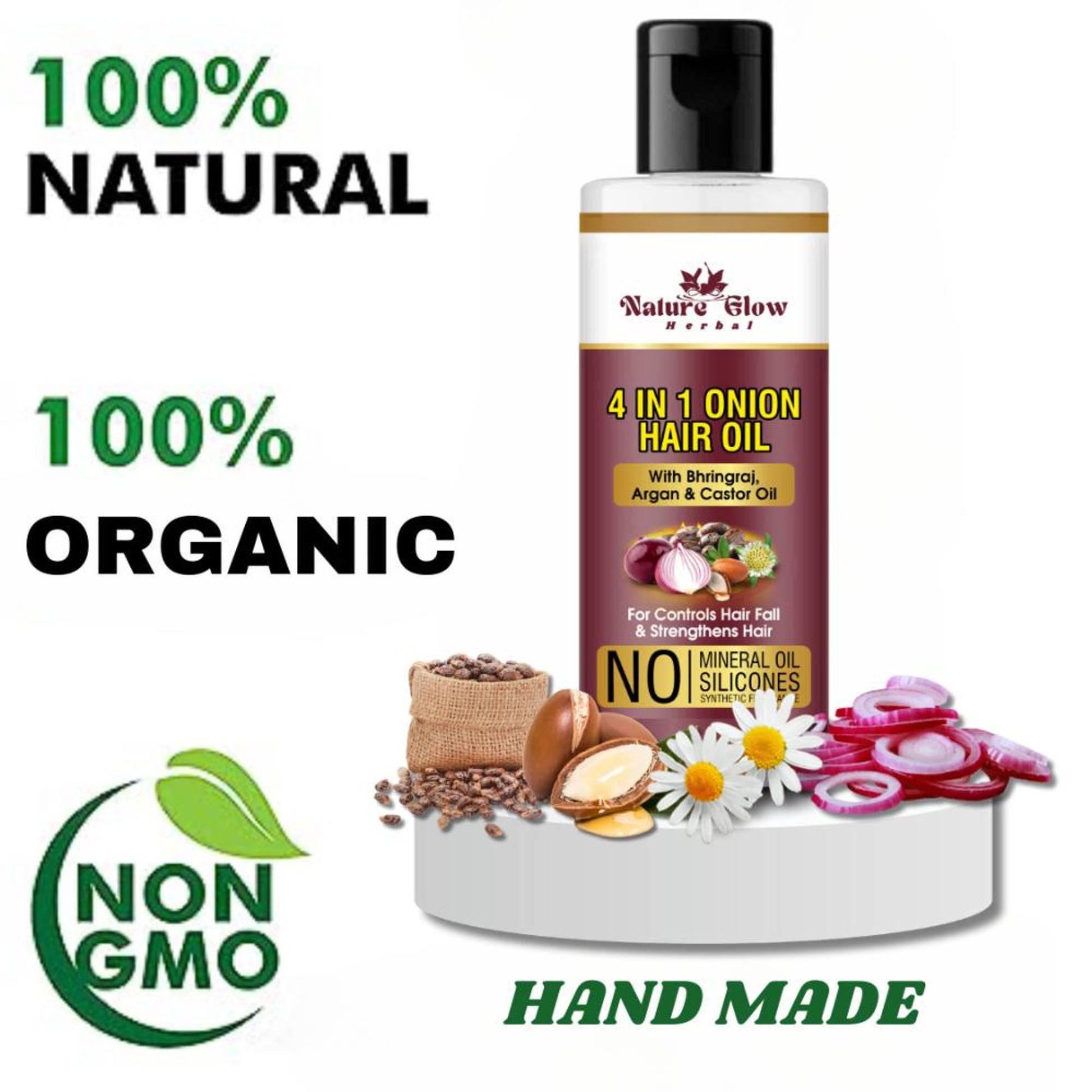 Nature Glow Herbal 4-In-1 Onion Hair Oil - Distacart