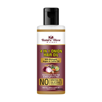 Nature Glow Herbal 4-In-1 Onion Hair Oil - Distacart