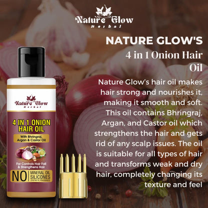 Nature Glow Herbal 4-In-1 Onion Hair Oil - Distacart
