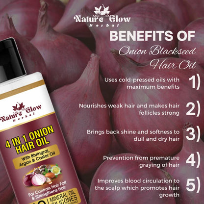 Nature Glow Herbal 4-In-1 Onion Hair Oil - Distacart