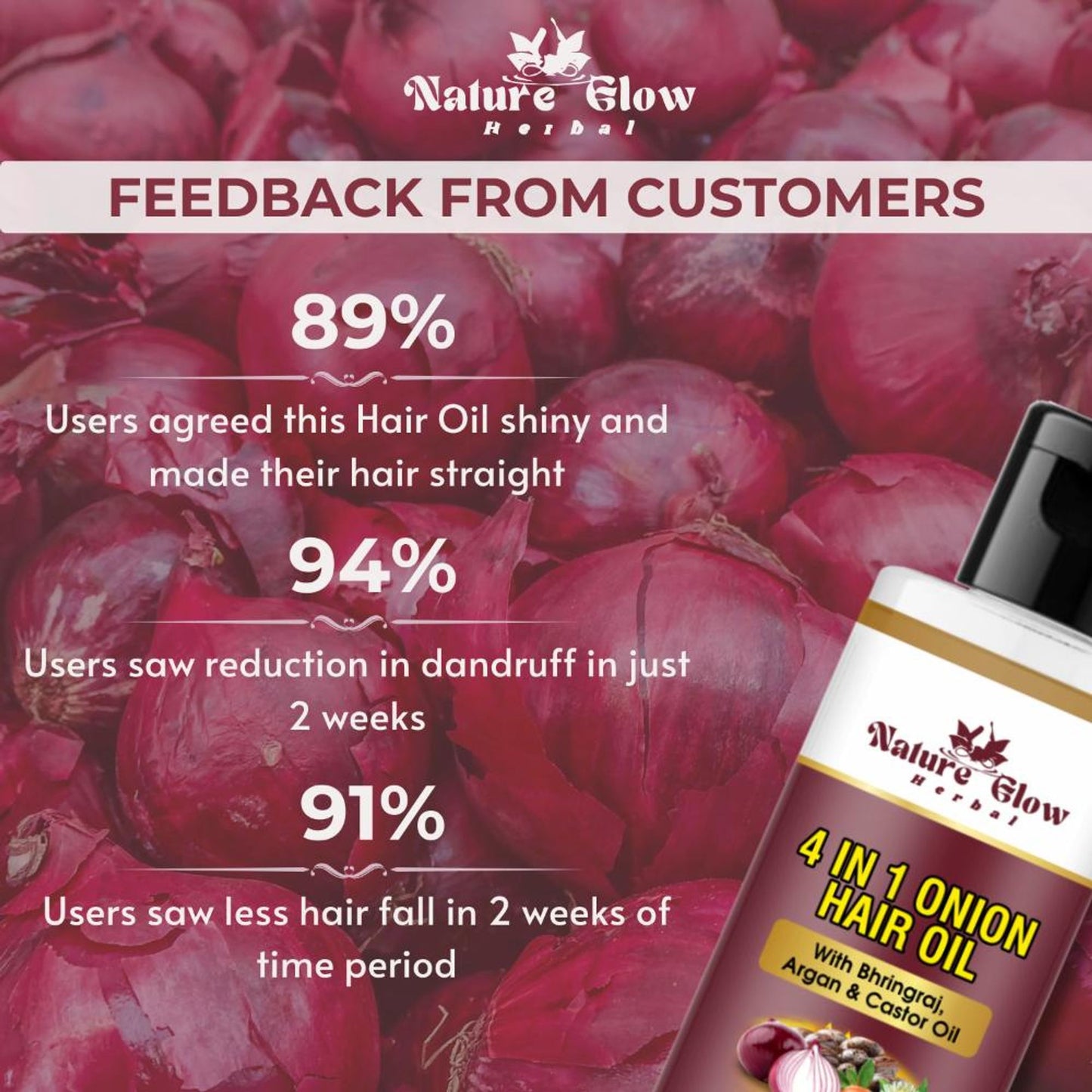 Nature Glow Herbal 4-In-1 Onion Hair Oil - Distacart