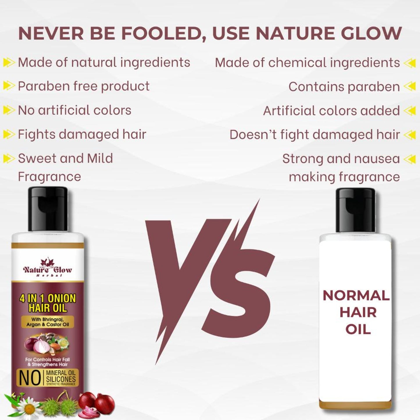 Nature Glow Herbal 4-In-1 Onion Hair Oil - Distacart