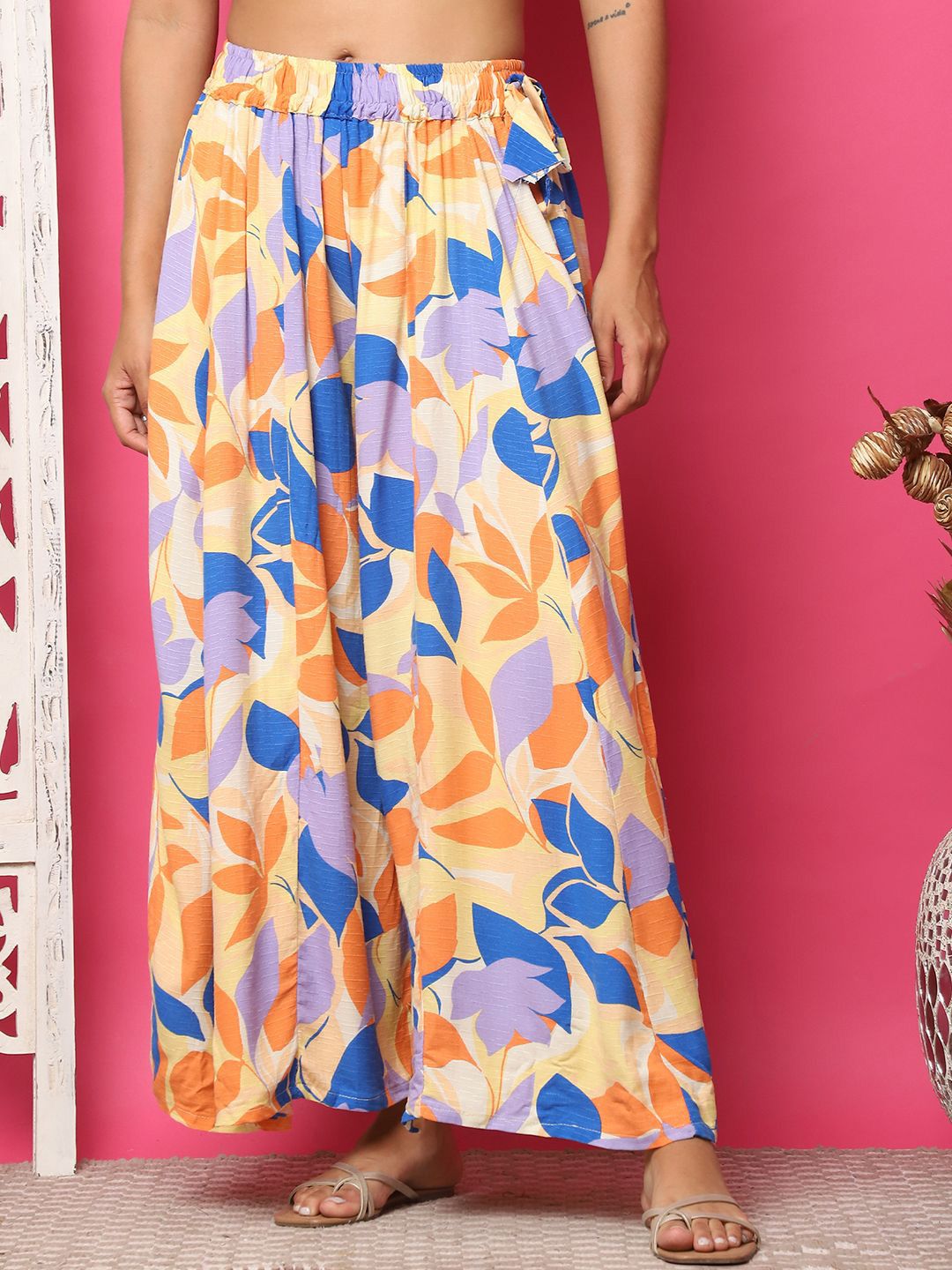 TAG 7 Women Floral Printed Flared Palazzos - Distacart