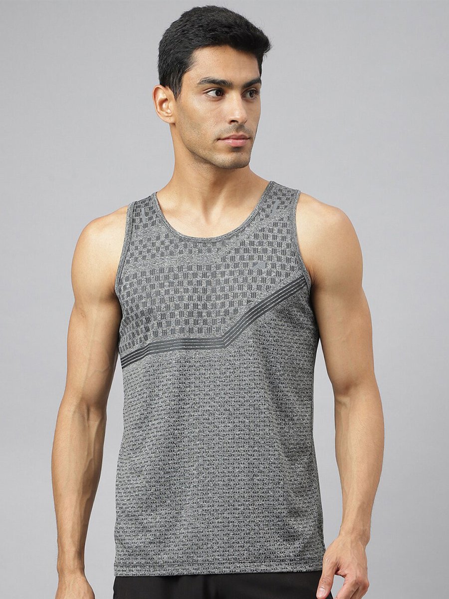 Alcis Men Heather Anti-Static Slim-Fit Distance Running Singlet - Distacart