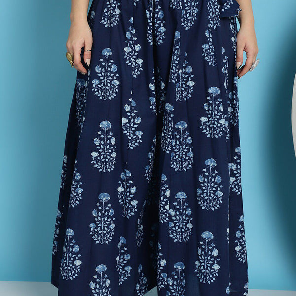 TAG 7 Plus Size Ethnic Motifs Block Printed Pure Cotton Flared Ethnic Palazzo - Distacart