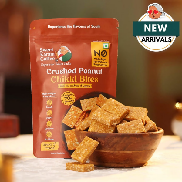 Sweet Karam Coffee Crushed Peanut Chikki Bites (Zero White Sugar) - Distacart