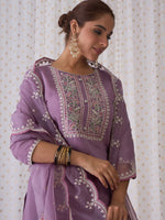 Thumbnail for Indo Era Women Floral Yoke Design Regular Thread Work Kurta with Trousers & Dupatta