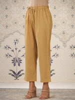 Thumbnail for Ode by House of Pataudi Red & Beige Printed V Neck Pure Cotton Kurta With Palazzos - Distacart