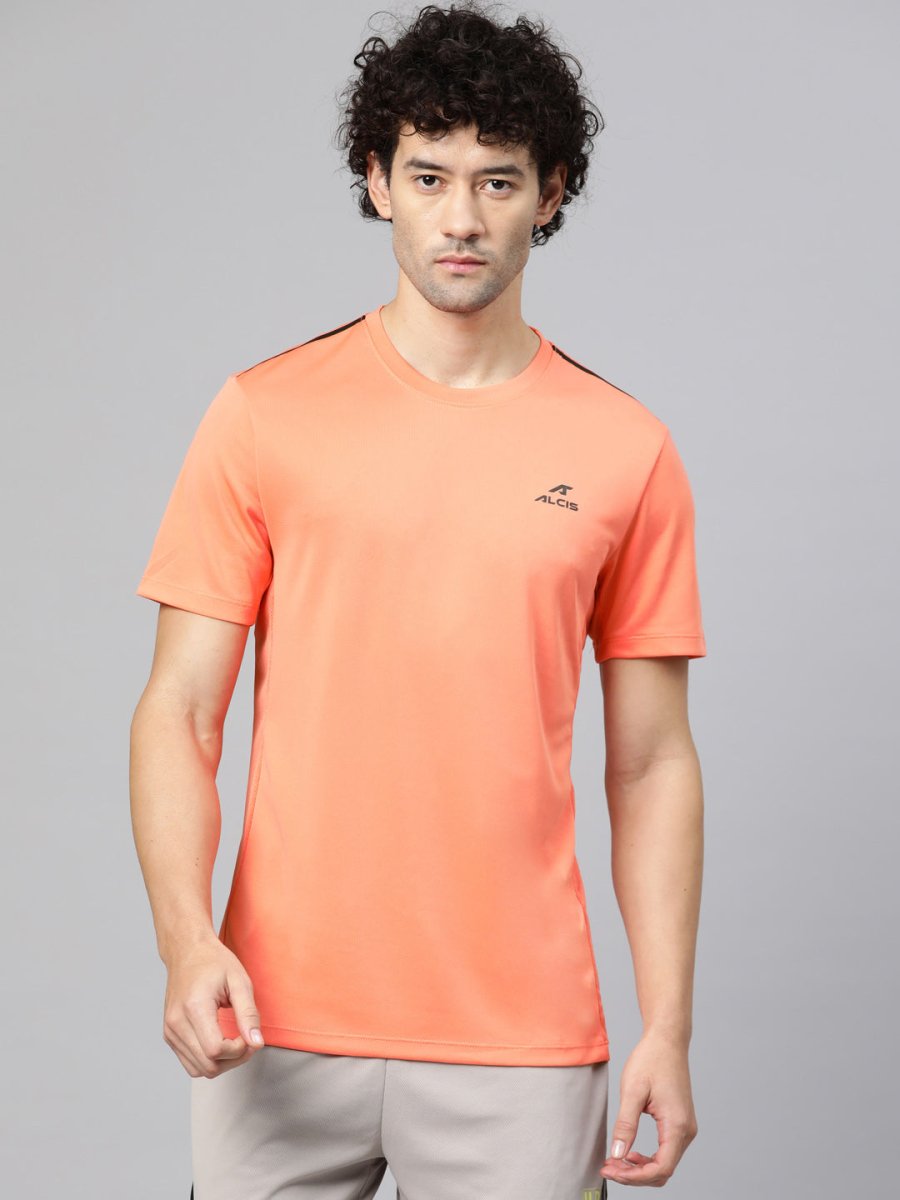 Alcis Men Brand Logo Printed Anti Static Slim Fit T-shirt - Distacart