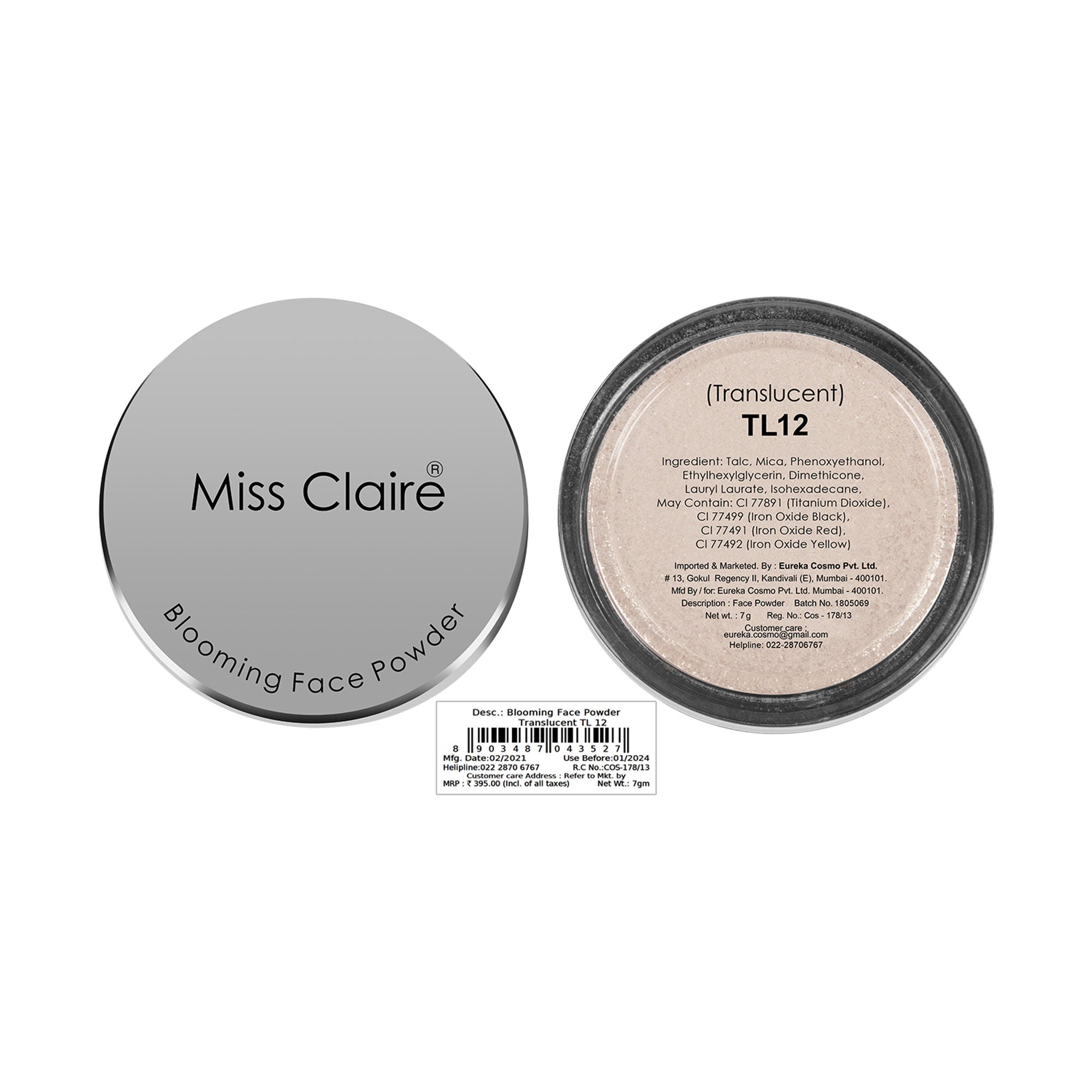 Miss Claire Blooming Face Powder - Translucent Tl12