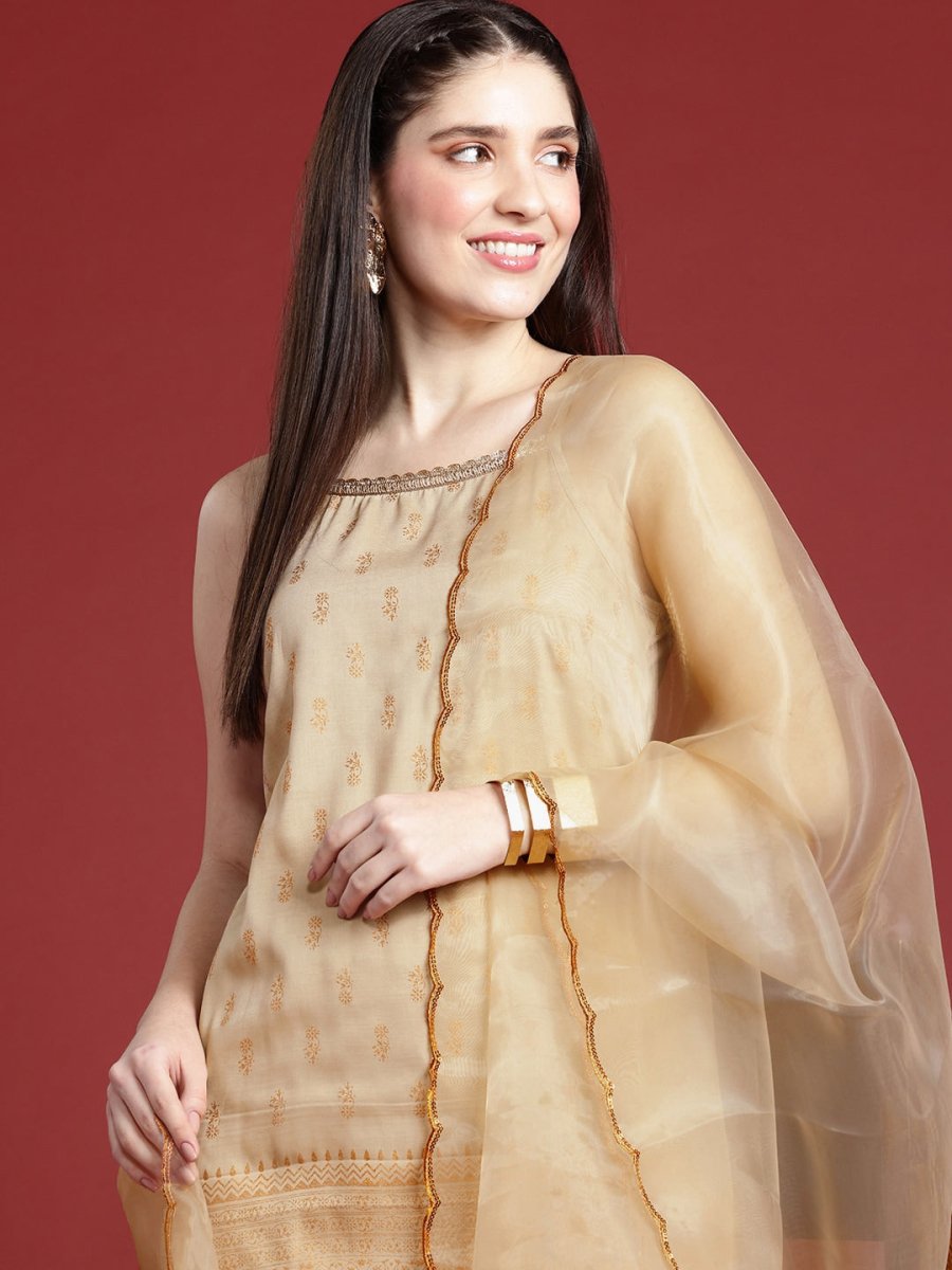 Anouk Ethnic Motifs Printed Regular Sleeveless Kurta with Trousers & Dupatta - Distacart