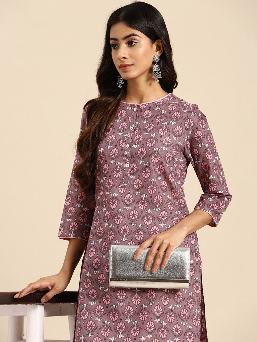 All About You Ethnic Motifs Printed Kurta with Palazzos - Distacart