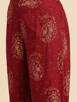 Thumbnail for Anouk Women Paisley Printed Pleated High-Low Kurta with Trousers - Distacart