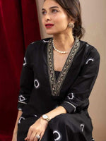 Thumbnail for Kalini Geometric Printed V-Neck Pure Cotton A-Line Kurta With Palazzos