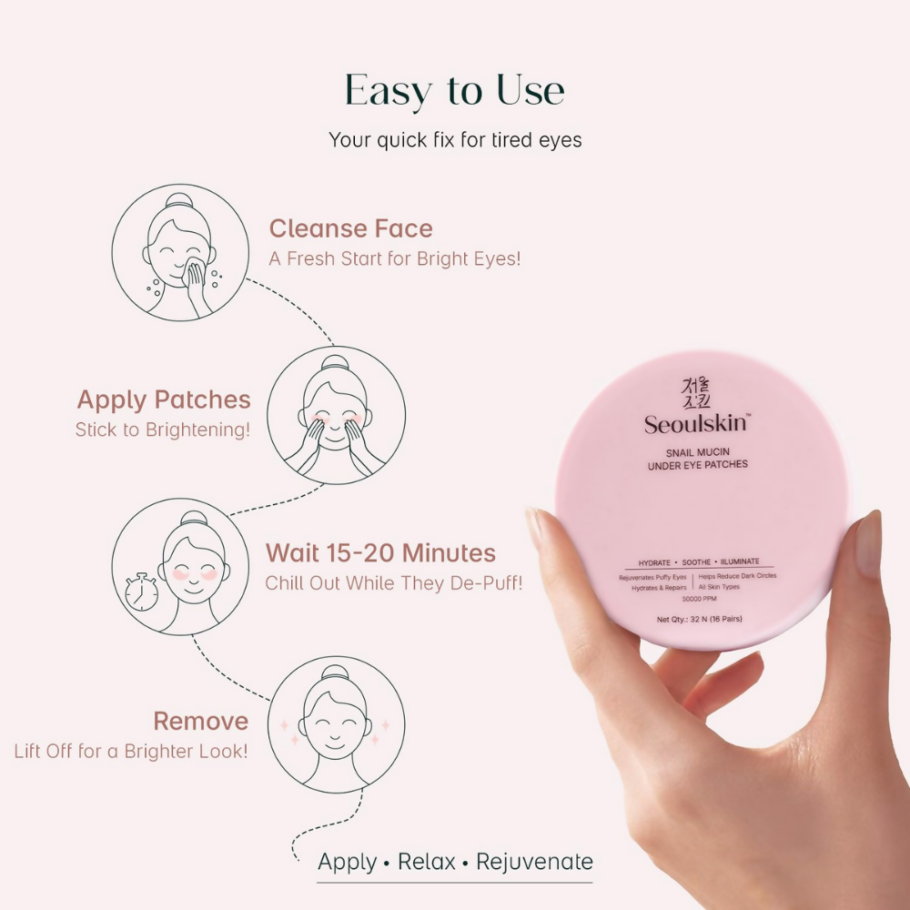Seoulskin Snail Mucin Under Eye Serum Patches - Distacart