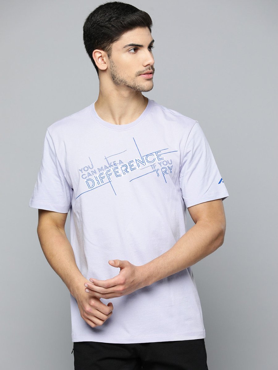 Alcis Men Typography Printed Anti Static Sports T-shirt - Distacart